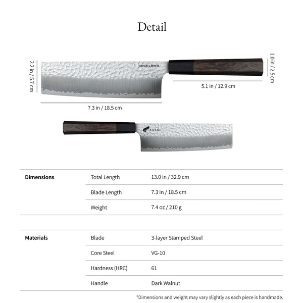 Chef Sam Black 7" Nakiri Knife