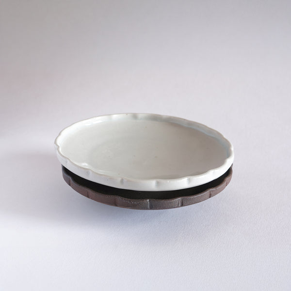 Flower Rim Plate (White)