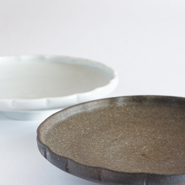 Flower Rim Plate (White)