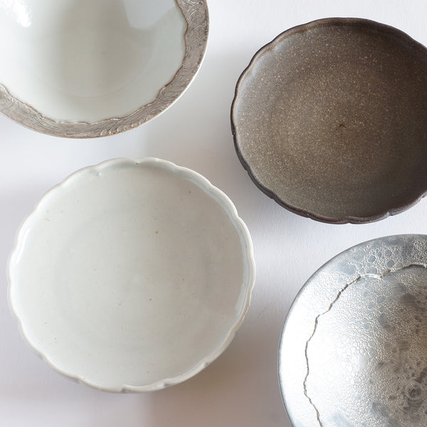 Flower Rim Plate (White)