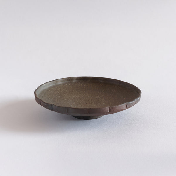 Flower Rim Plate (Brown)