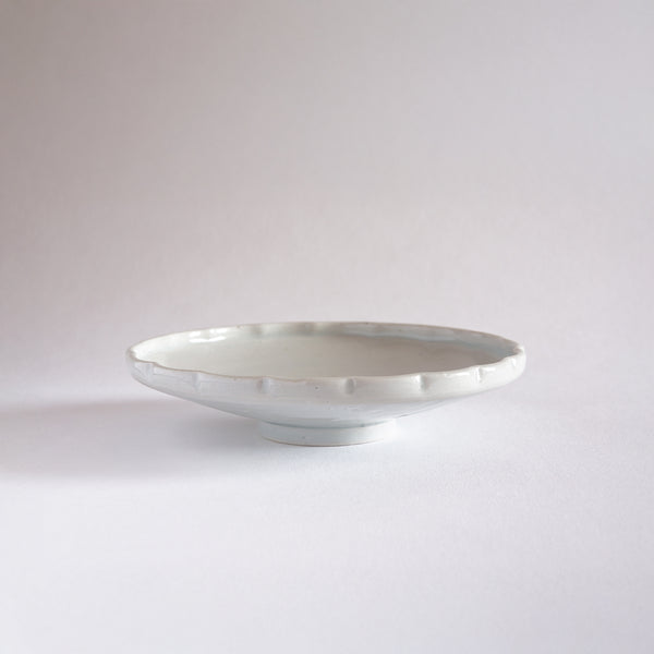 Flower Rim Plate (White)